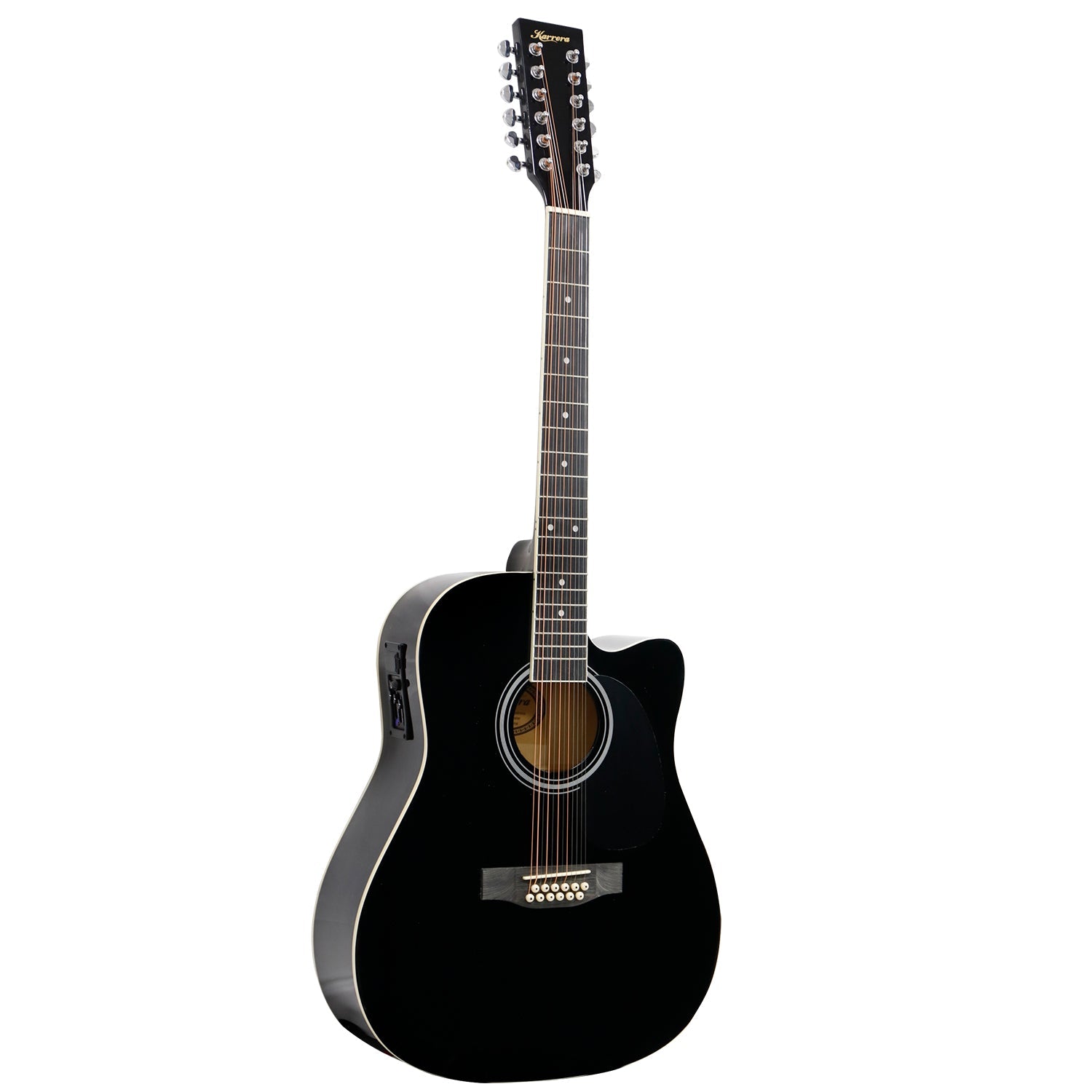 NNEDPE 12-String Acoustic Guitar with EQ - Black-0