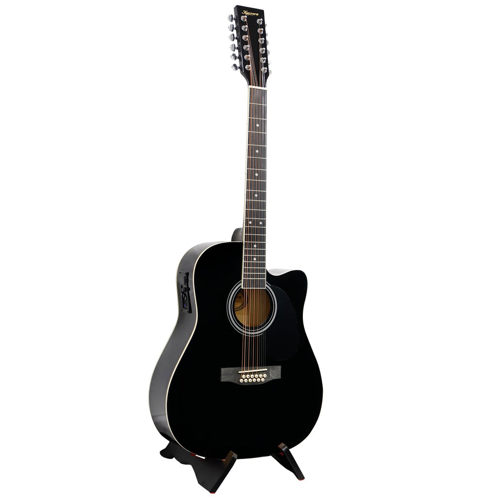 NNEDPE 12-String Acoustic Guitar with EQ - Black-1