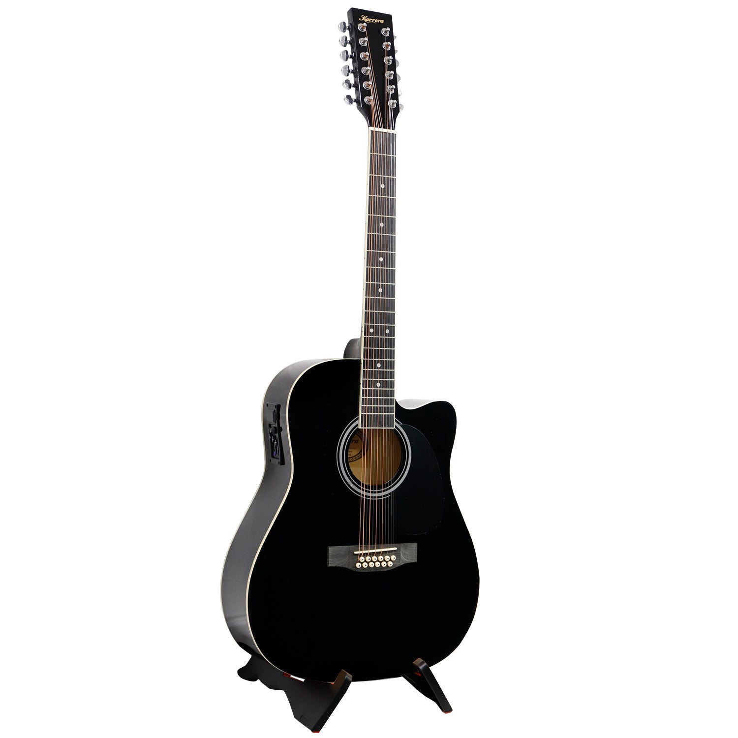 NNEDPE 12-String Acoustic Guitar with EQ - Black-1