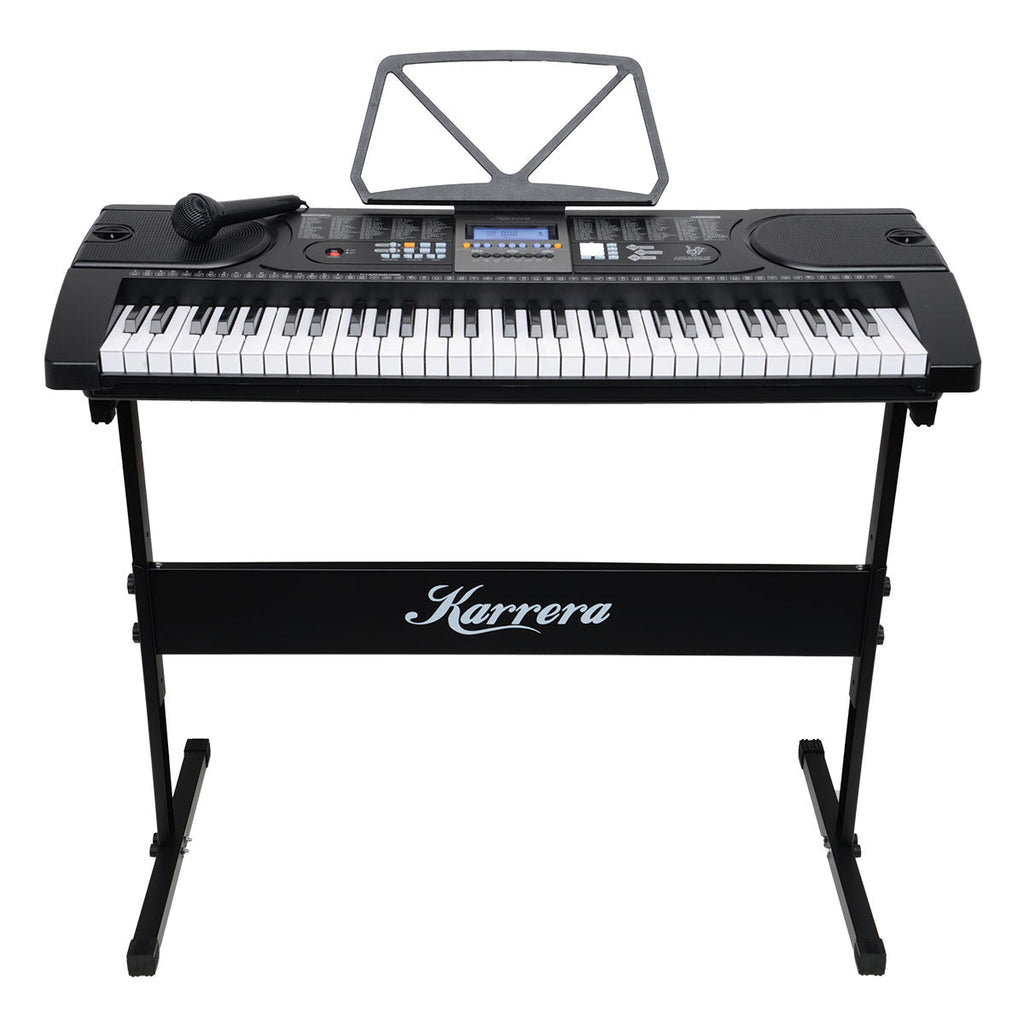NNEDPE Karrera 61 Keys Electronic Keyboard Piano with Stand - Black-0