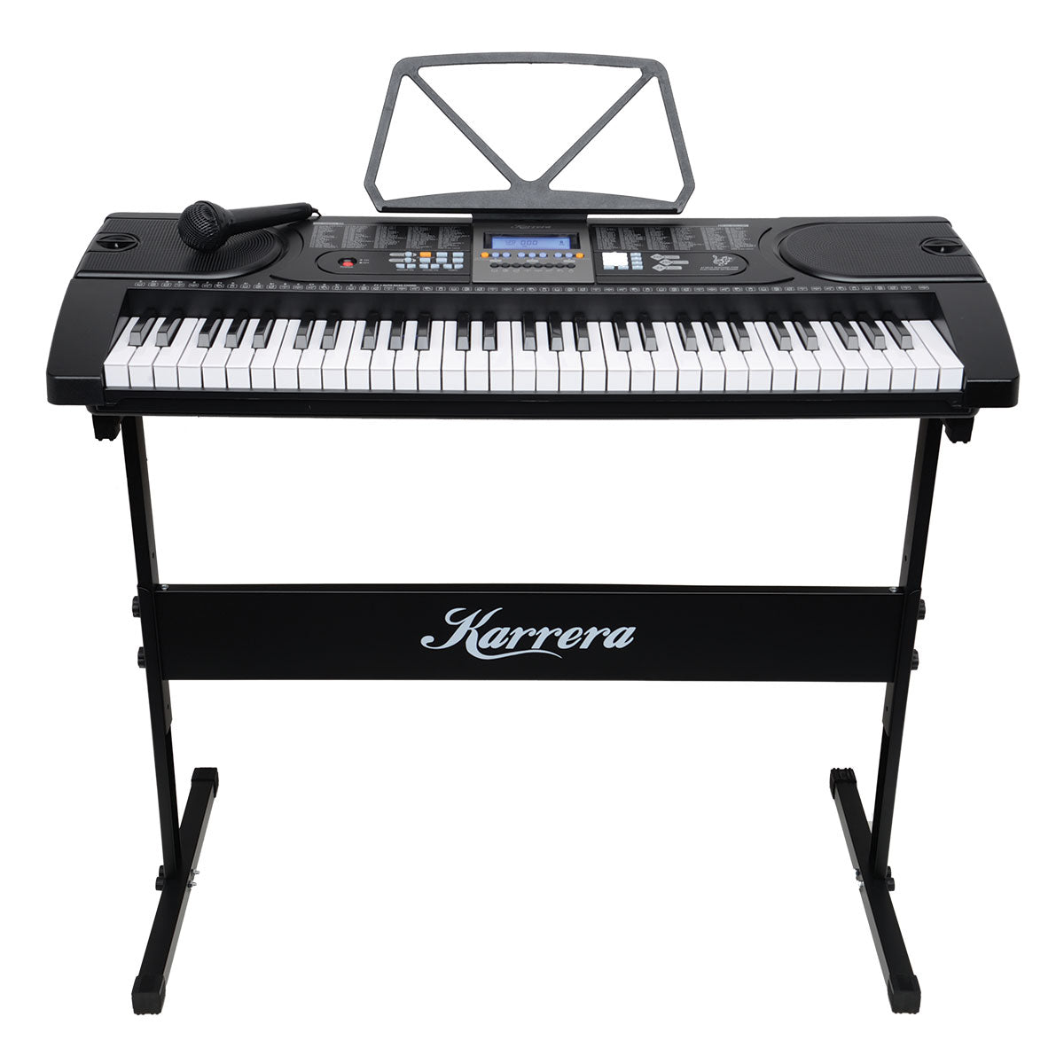 NNEDPE Karrera 61 Keys Electronic Keyboard Piano with Stand - Black-0