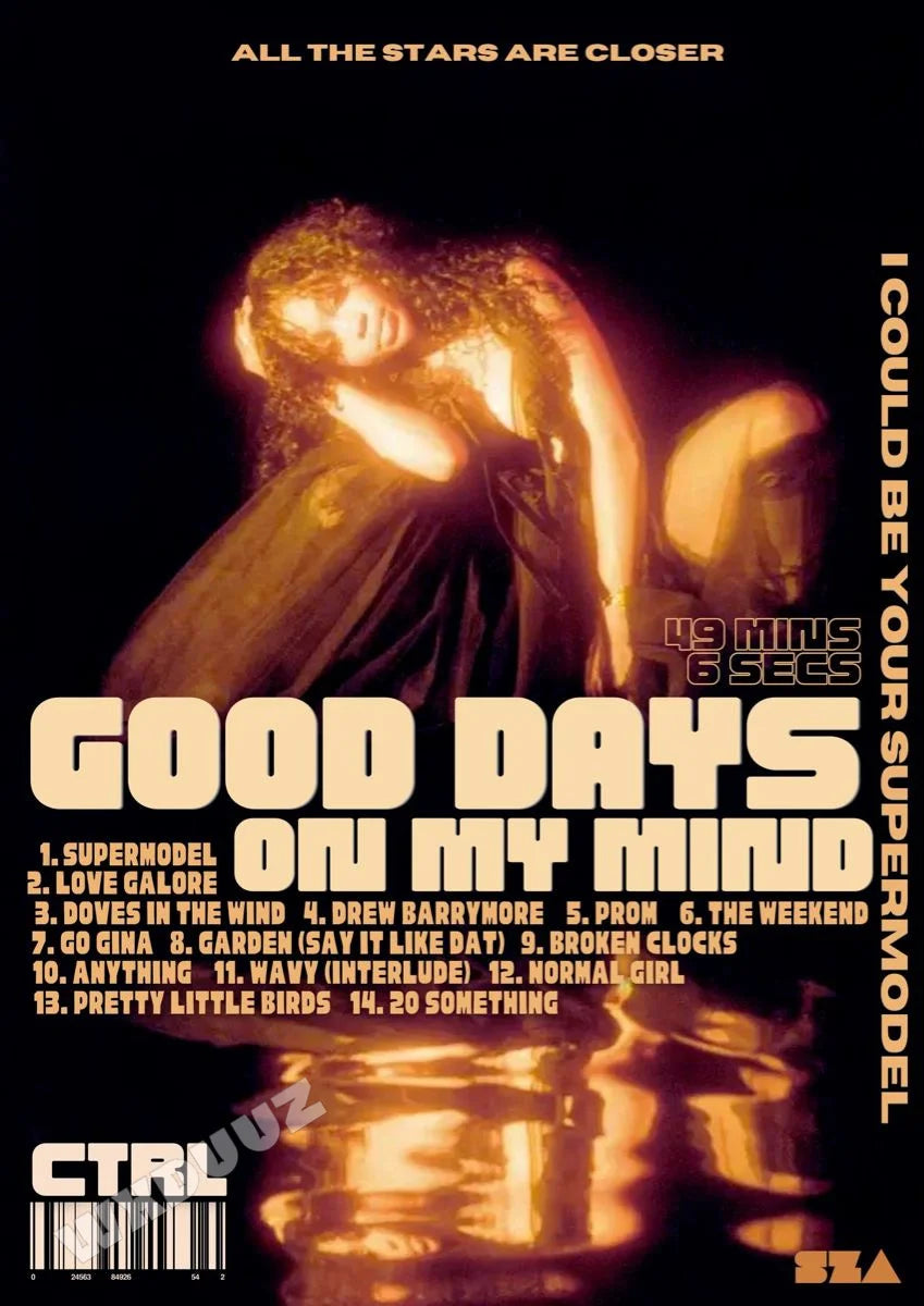 European and American Popular Female Star Pop Singer Sza Personal Photo Music Album Cover Poster Retro Home Decor Gift Wall Art Art Decoration Poster Store