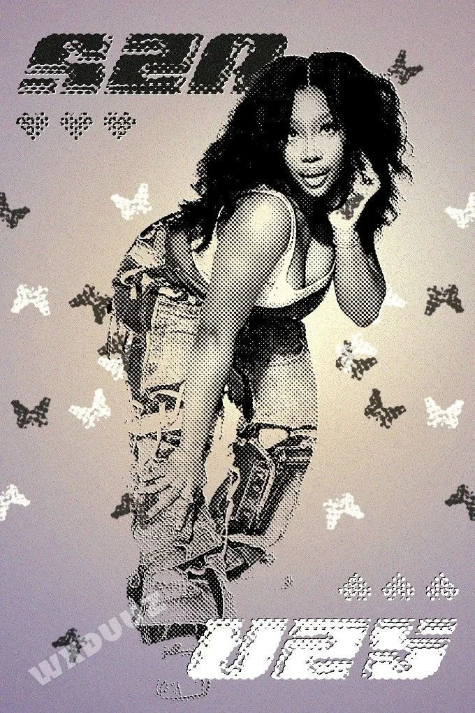 European and American Popular Female Star Pop Singer Sza Personal Photo Music Album Cover Poster Retro Home Decor Gift Wall Art Art Decoration Poster Store