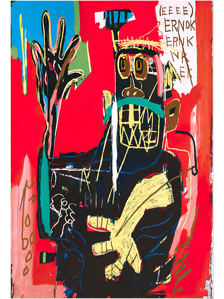 Graffiti Artist Jean Michel Abstract Canvas Art Poster and Print Canvas Paintings on The Wall for Living Room Home Decor Picture Fashion Canvas Painting Store