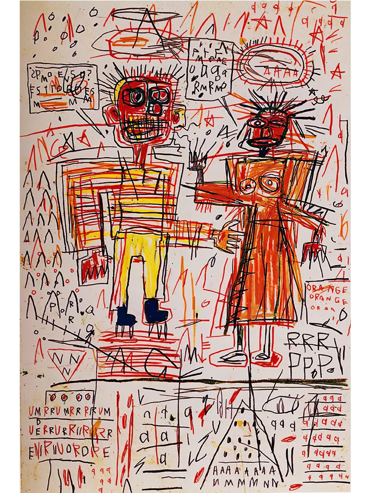 Graffiti Artist Jean Michel Abstract Canvas Art Poster and Print Canvas Paintings on The Wall for Living Room Home Decor Picture Fashion Canvas Painting Store