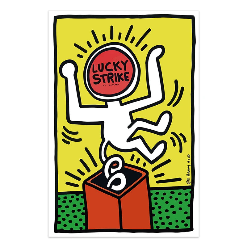 Lucky Strike Graffiti Art Canvas Paintings on The Wall Art Posters and Prints Wall Art Street Art Pictures Home Wall Decoration ASTRDECOR Official Store