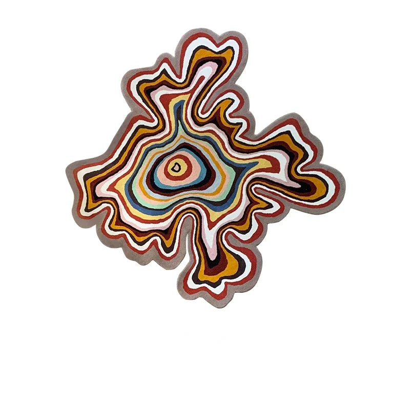 Creative Design Living Room Decoration Carpet Irregular Rainbow Rugs for Bedroom Fluffy Soft Dopamine Plush Rug Home Thick Mat Carpet Forest ins Store