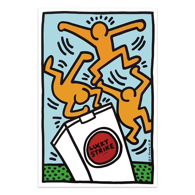 Lucky Strike Graffiti Art Canvas Paintings on The Wall Art Posters and Prints Wall Art Street Art Pictures Home Wall Decoration ASTRDECOR Official Store