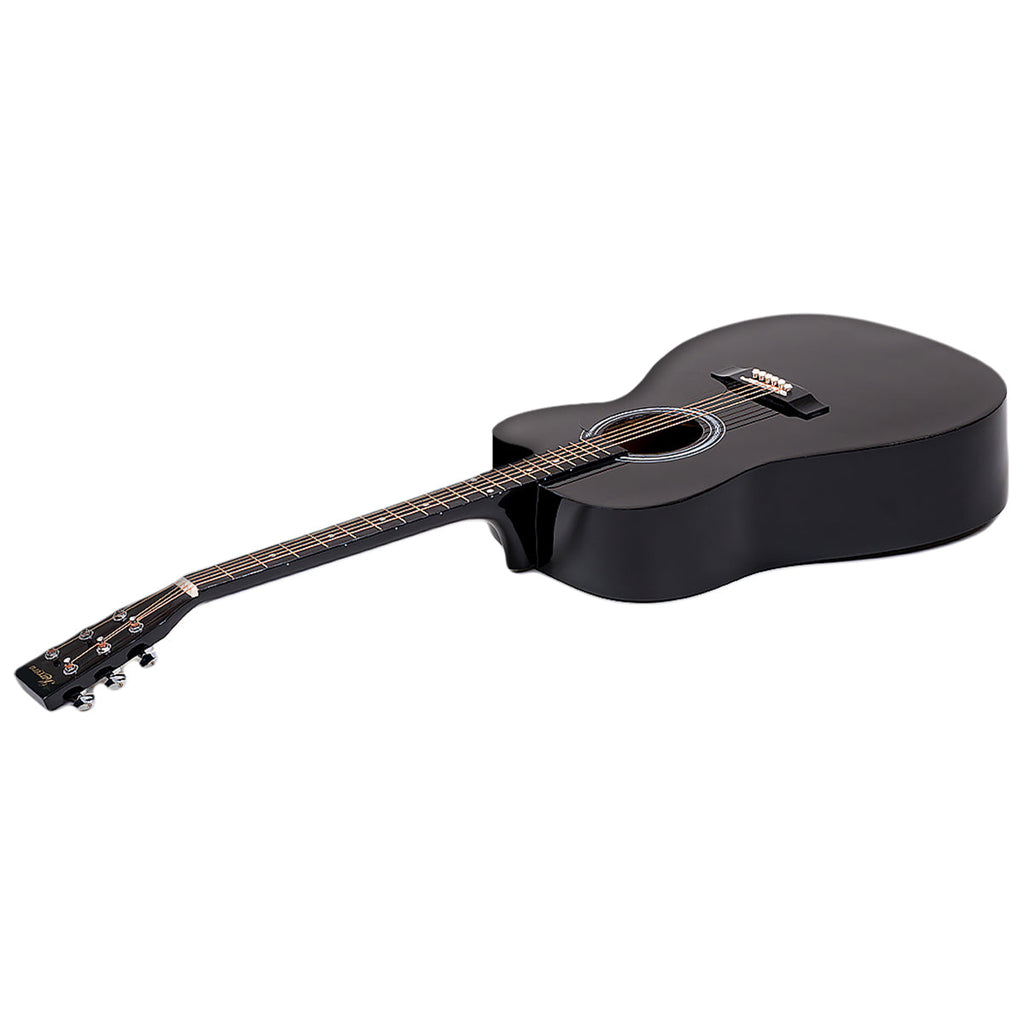 NNEDPE 38in Cutaway Acoustic Guitar with guitar bag - Black-1