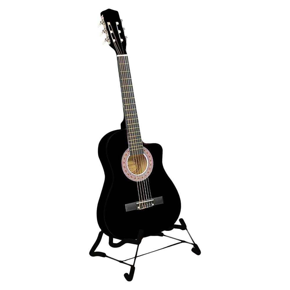 NNEDPE 38in Cutaway Acoustic Guitar with guitar bag - Black-0
