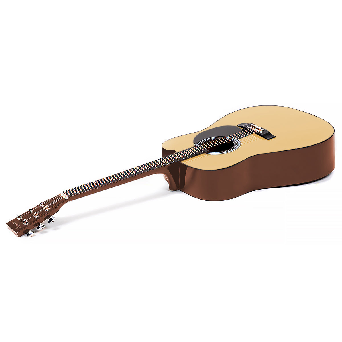 NNEDPE 38in Cutaway Acoustic Guitar with guitar bag - Natural-2