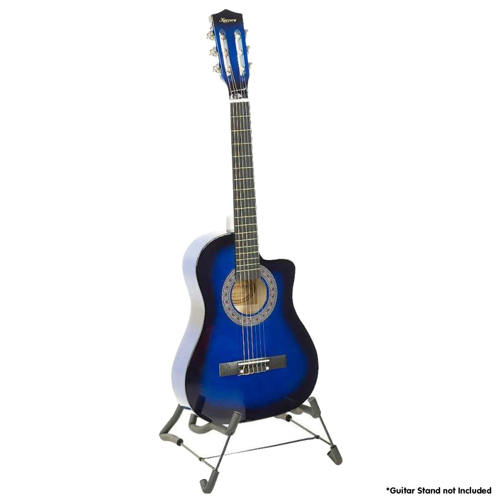 NNEDPE 38in Cutaway Acoustic Guitar with guitar bag - Blue Burst-0