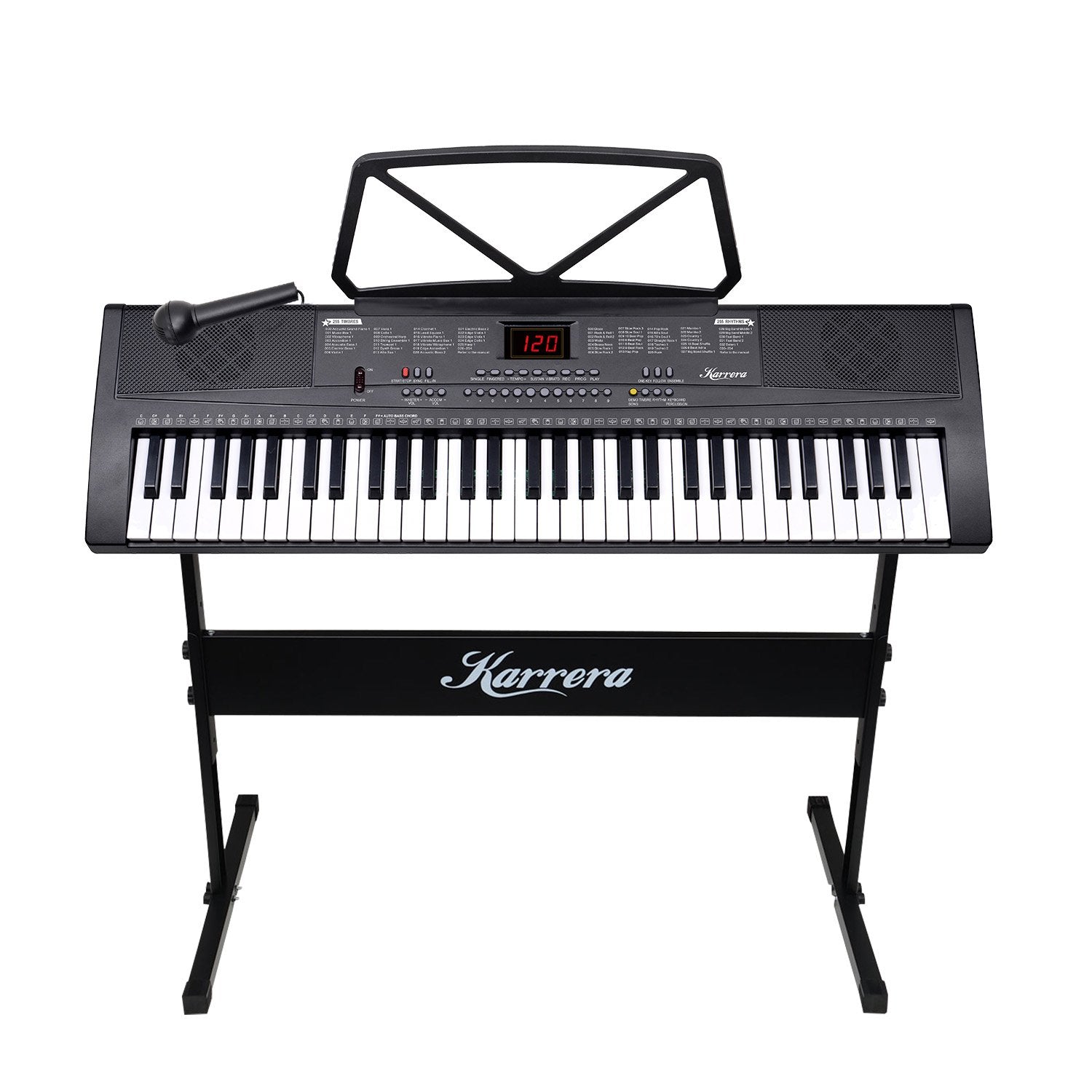 NNEDPE 61-Key Electronic Piano Keyboard 75cm with Stand - Black-0