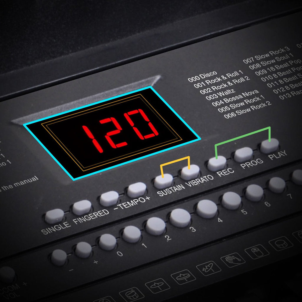 NNEDPE 61-Key Electronic Piano Keyboard 75cm with Stand - Black-3