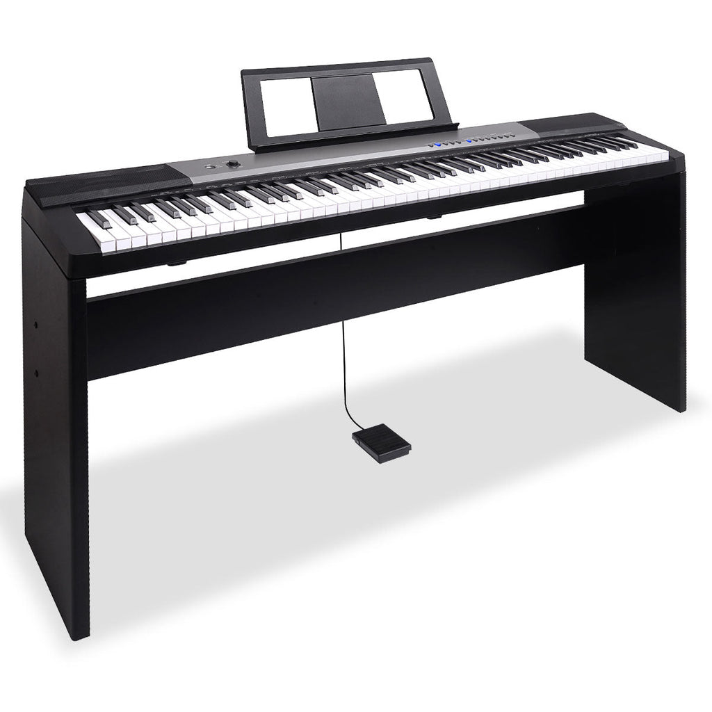 NNEDPE Karrera 88 Keys Electronic Keyboard Piano with Stand Black-0