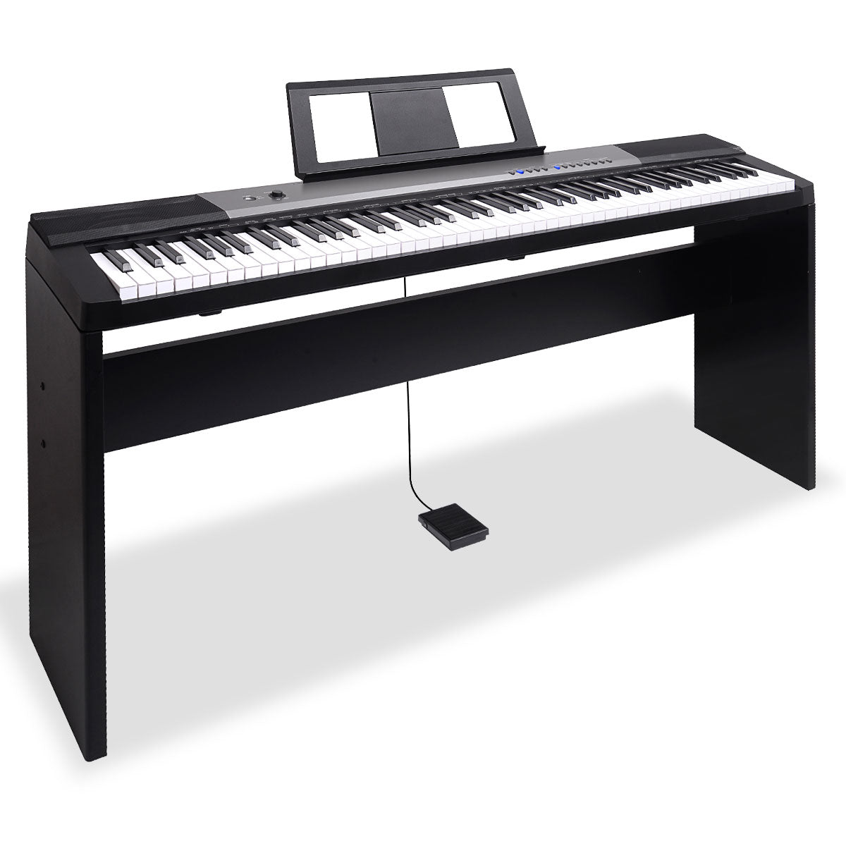 NNEDPE Karrera 88 Keys Electronic Keyboard Piano with Stand Black-0